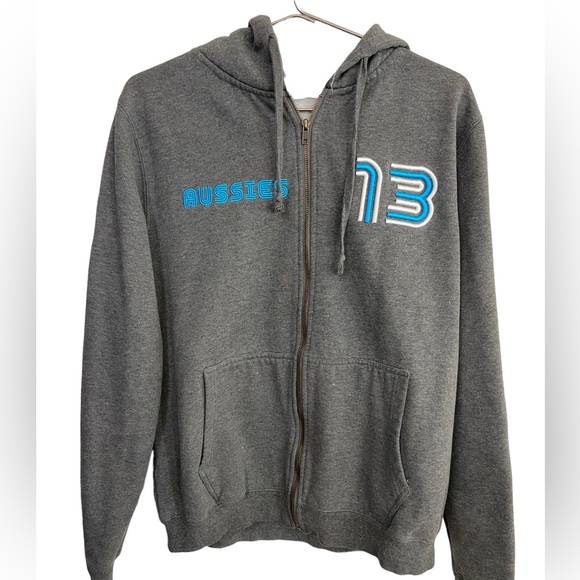High End Surf Life Saving Aussies 13 Gray Full Zip Hoodie MINTY - Picture 1 of 7